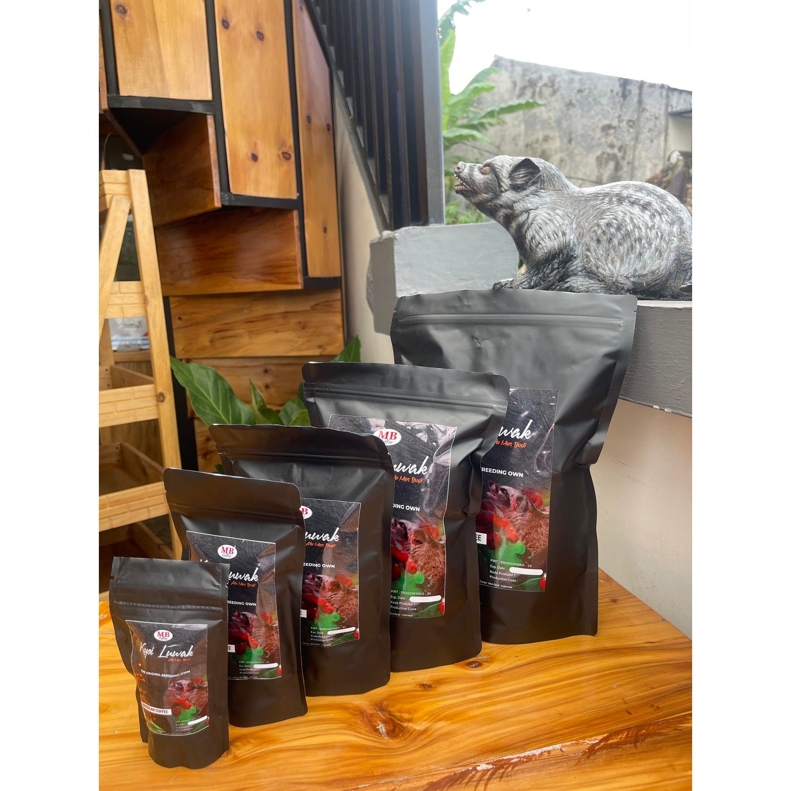 Product Lineup Beside Civet Mascot